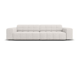 Canapea 4 locuri, Jennifer-140, Micadoni Home, 244x102x70 cm, tesatura chenille din poliester, gri deschis