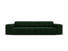 Canapea 4 locuri, Jennifer-51, Micadoni Home, 244x102x70 cm, catifea, verde bottle