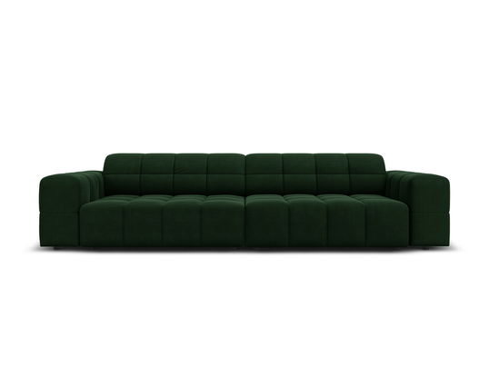 Canapea 4 locuri, Jennifer-51, Micadoni Home, 244x102x70 cm, catifea, verde bottle