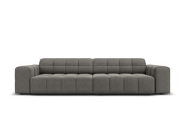 Canapea 4 locuri, Jennifer-51, Micadoni Home, 244x102x70 cm, catifea, gri deschis