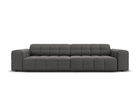Canapea 4 locuri, Jennifer-51, Micadoni Home, 244x102x70 cm, catifea, gri