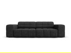 Canapea 3 locuri, Jennifer-140, Micadoni Home, 204x102x70 cm, tesatura chenille din poliester, negru