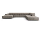 Coltar panoramic dreapta 7 locuri, Jennifer-140, Micadoni Home, 364x262x70 cm, tesatura chenille din poliester, gri