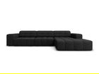 Coltar dreapta 4 locuri, Jennifer-140, Micadoni Home, 284x166x70 cm, tesatura chenille din poliester, negru