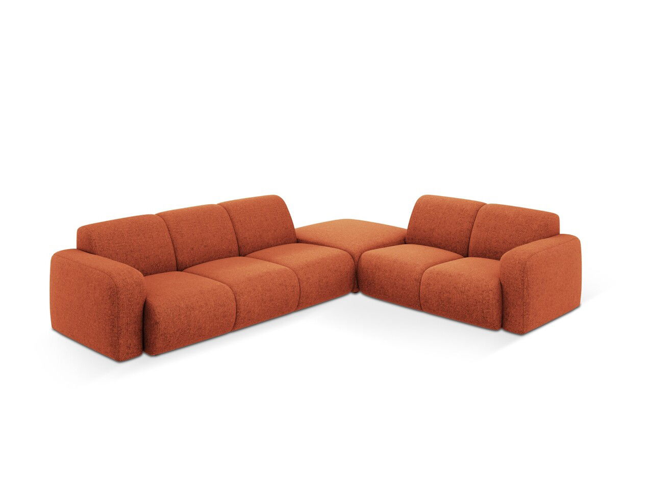 Coltar dreapta 6 locuri, Molino-140, Micadoni Home, 315x250x72 cm, tesatura chenille din poliester, teracota
