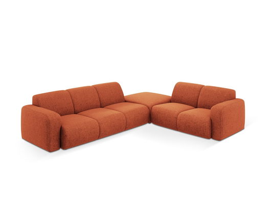 Coltar dreapta 6 locuri, Molino-140, Micadoni Home, 315x250x72 cm, tesatura chenille din poliester, teracota