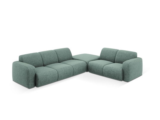 Coltar dreapta 6 locuri, Molino-140, Micadoni Home, 315x250x72 cm, tesatura chenille din poliester, petrol