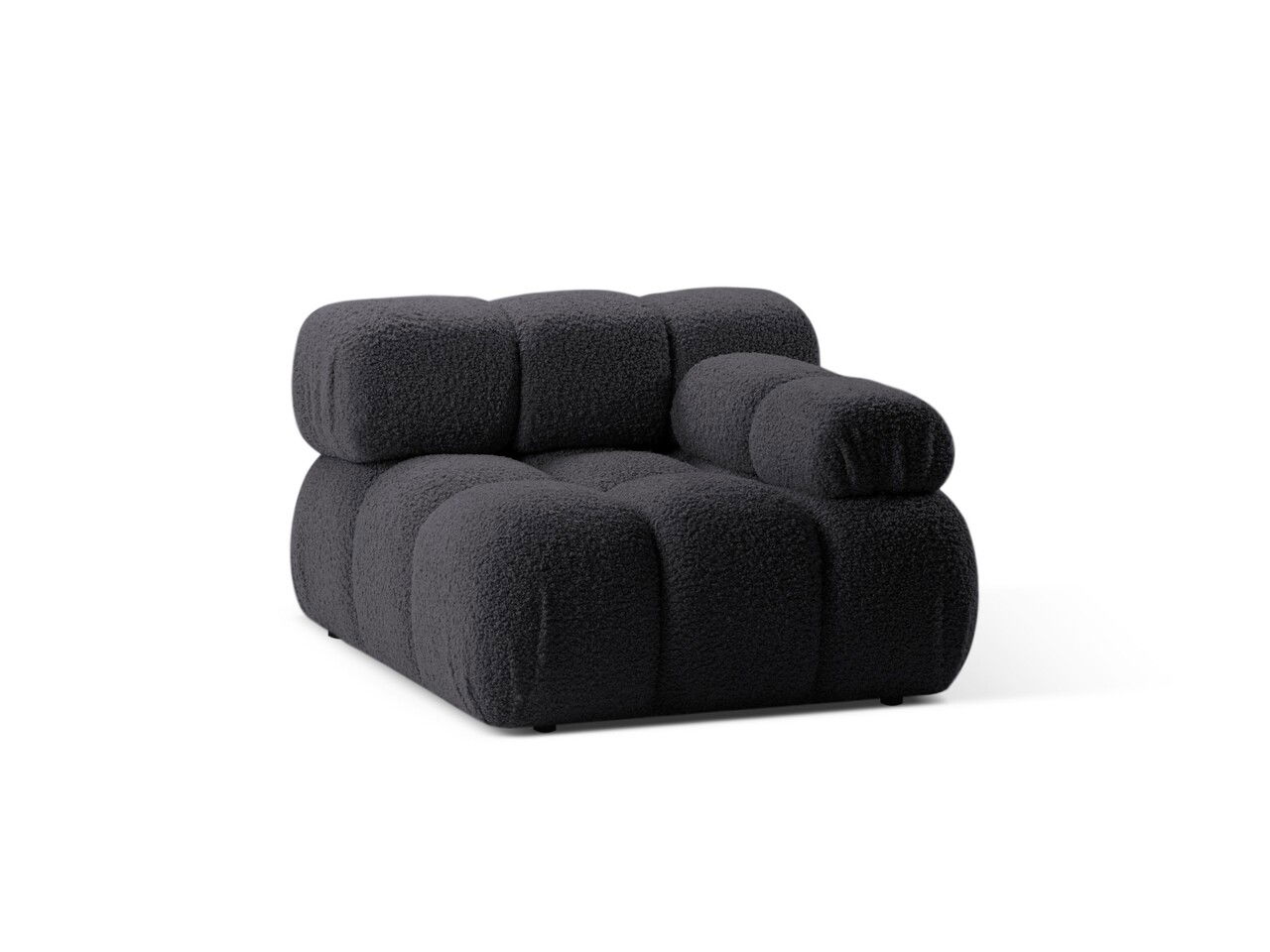 Modul dreapta pentru canapea, 1 loc, Bellis-213, Micadoni Home, 94x94x70 cm, tesatura boucle, grafit