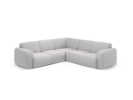 Coltar simetric 5 locuri, Molino-101, Micadoni Home, 252x252x75 cm, tesatura boucle, gri deschis