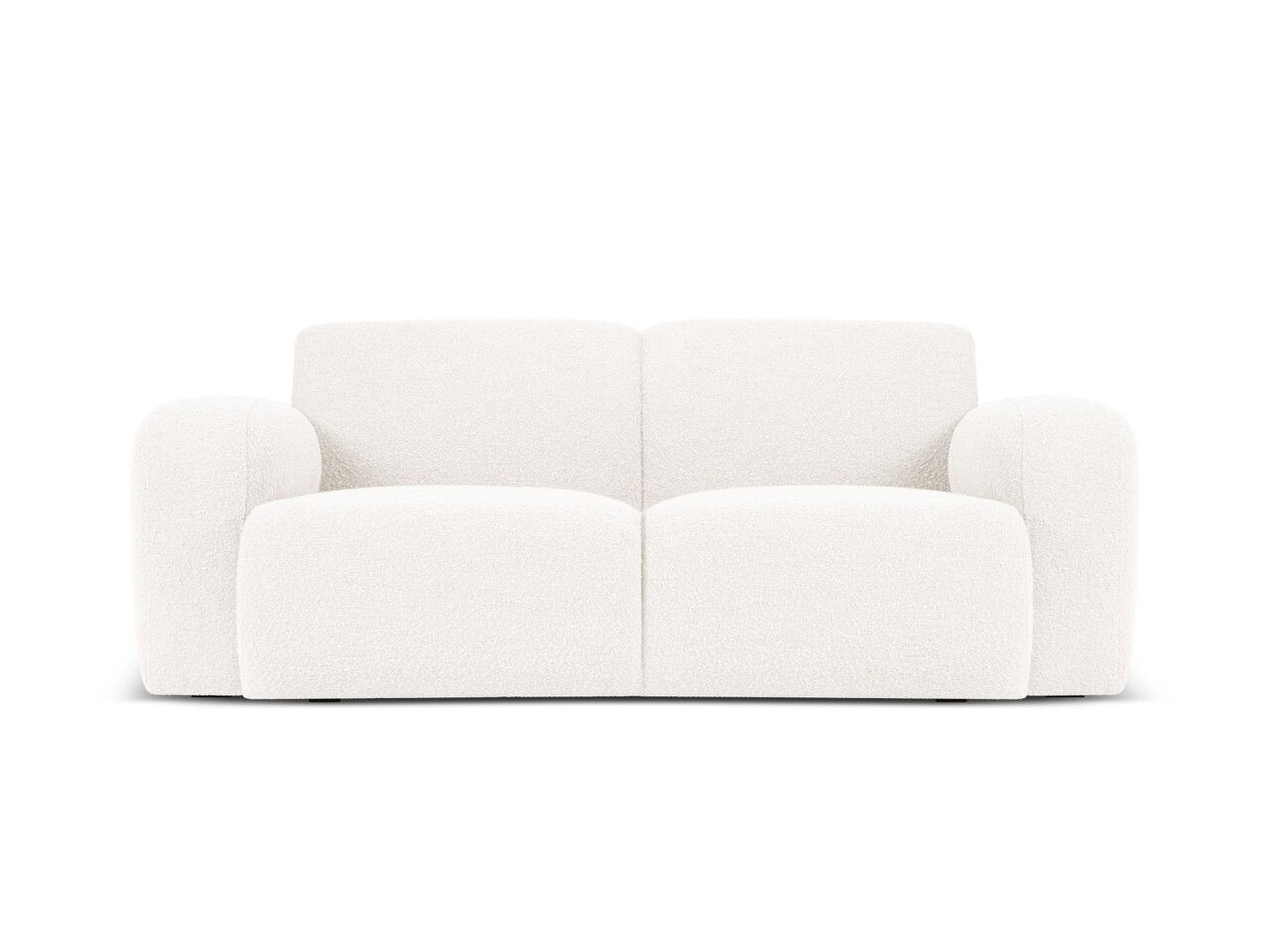 Canapea 2 locuri, Molino-101, Micadoni Home, 170x95x72 cm, tesatura boucle, alb