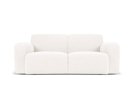 Canapea 2 locuri, Molino-101, Micadoni Home, 170x95x72 cm, tesatura boucle, alb