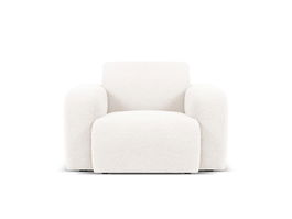 Fotoliu, Molino-101, Micadoni Home, 105x95x72 cm, tesatura boucle, alb