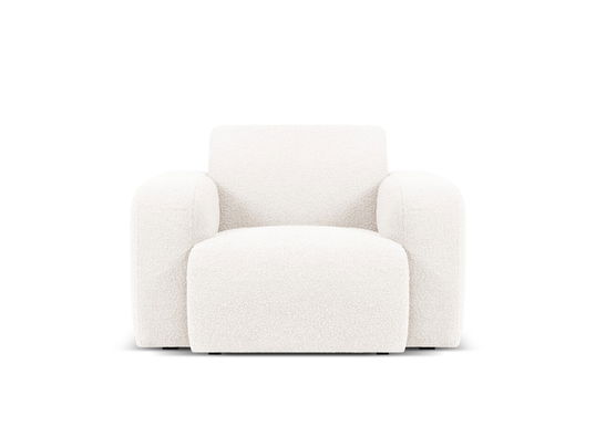 Fotoliu, Molino-101, Micadoni Home, 105x95x72 cm, tesatura boucle, alb