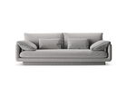 Canapea 3 locuri, Torino-211, Micadoni Home, 220x103x83 cm, tesatura structurata chenille, gri deschis