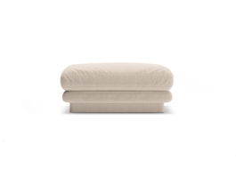 Taburet, Torino-211, Micadoni Home, 80x80x41 cm, tesatura structurata chenille, bej deschis