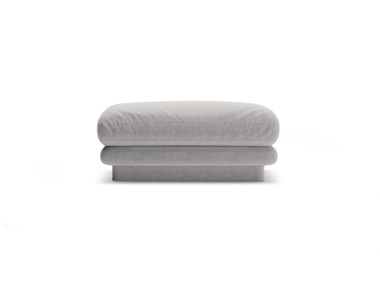 Taburet, Torino-211, Micadoni Home, 80x80x41 cm, tesatura structurata chenille, gri deschis