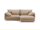 Coltar dreapta 3 locuri, Torino-184, Micadoni Home, 220x170x83 cm, catifea, bej sand