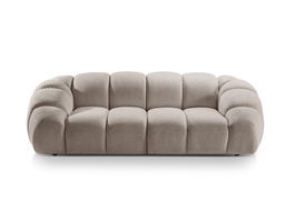 Canapea 3 locuri, Diana-192, Micadoni Home, 254x114x72 cm, catifea structurata, bej inchis