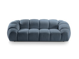 Canapea 3 locuri, Diana-192, Micadoni Home, 254x114x72 cm, catifea structurata, albastru jeans