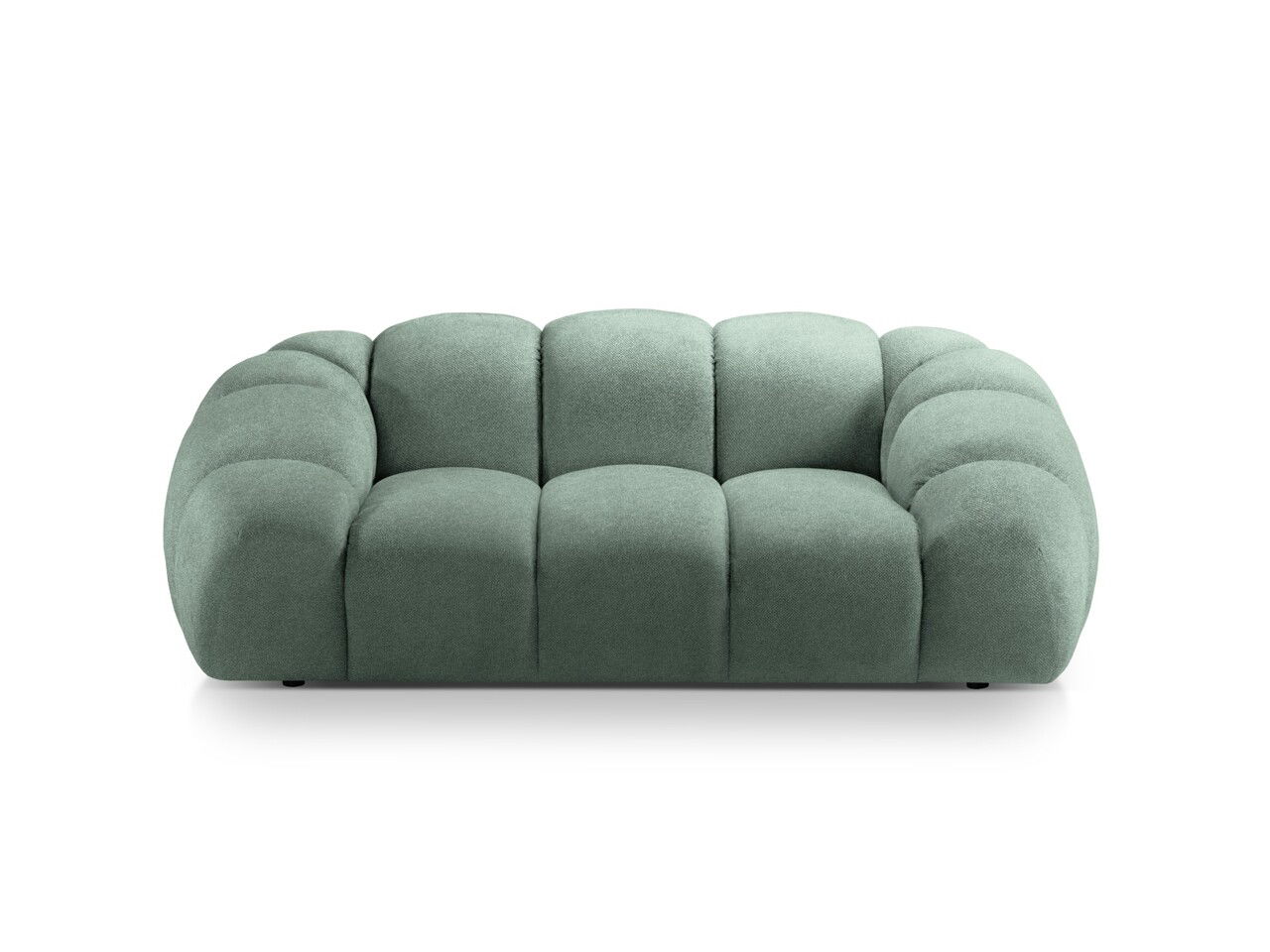 Canapea 2 locuri, Diana-192, Micadoni Home, 214x114x72 cm, catifea structurata, verde menta