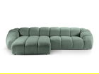 Coltar stanga 4 locuri, Diana-192, Micadoni Home, 334x182x72 cm, catifea structurata, verde menta