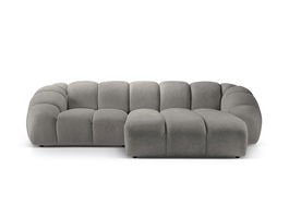 Coltar dreapta 3 locuri, Diana-192, Micadoni Home, 294x182x72 cm, catifea structurata, gri deschis