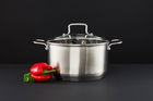 Oala cu capac Hugo, Ambition, 24 cm, 4.5 L, inox AISI 304/sticla, argintiu