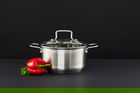 Oala cu capac Hugo, Ambition, 20 cm, 3 L, inox AISI 304/sticla, argintiu