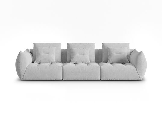 Canapea modulara 4 locuri, Bloom-86, Micadoni Home, 332x106x95 cm, tesatura structurata, bej inchis