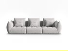 Canapea modulara 4 locuri, Bloom-86, Micadoni Home, 332x106x95 cm, tesatura structurata, argintiu