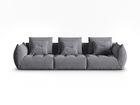 Canapea modulara 4 locuri, Bloom-86, Micadoni Home, 332x106x95 cm, tesatura structurata, gri