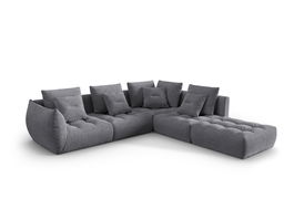 Coltar modular dreapta 4 locuri, Bloom-86, Micadoni Home, 316x310x95 cm, tesatura structurata, gri