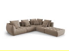 Coltar modular dreapta 4 locuri, Bloom-184, Micadoni Home, 316x310x95 cm, catifea, maro deschis