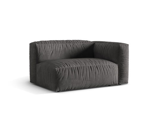 Modul dreapta pentru canapea, 1 loc, Martina-120, Micadoni Home, 160x106x75 cm, catifea, gri