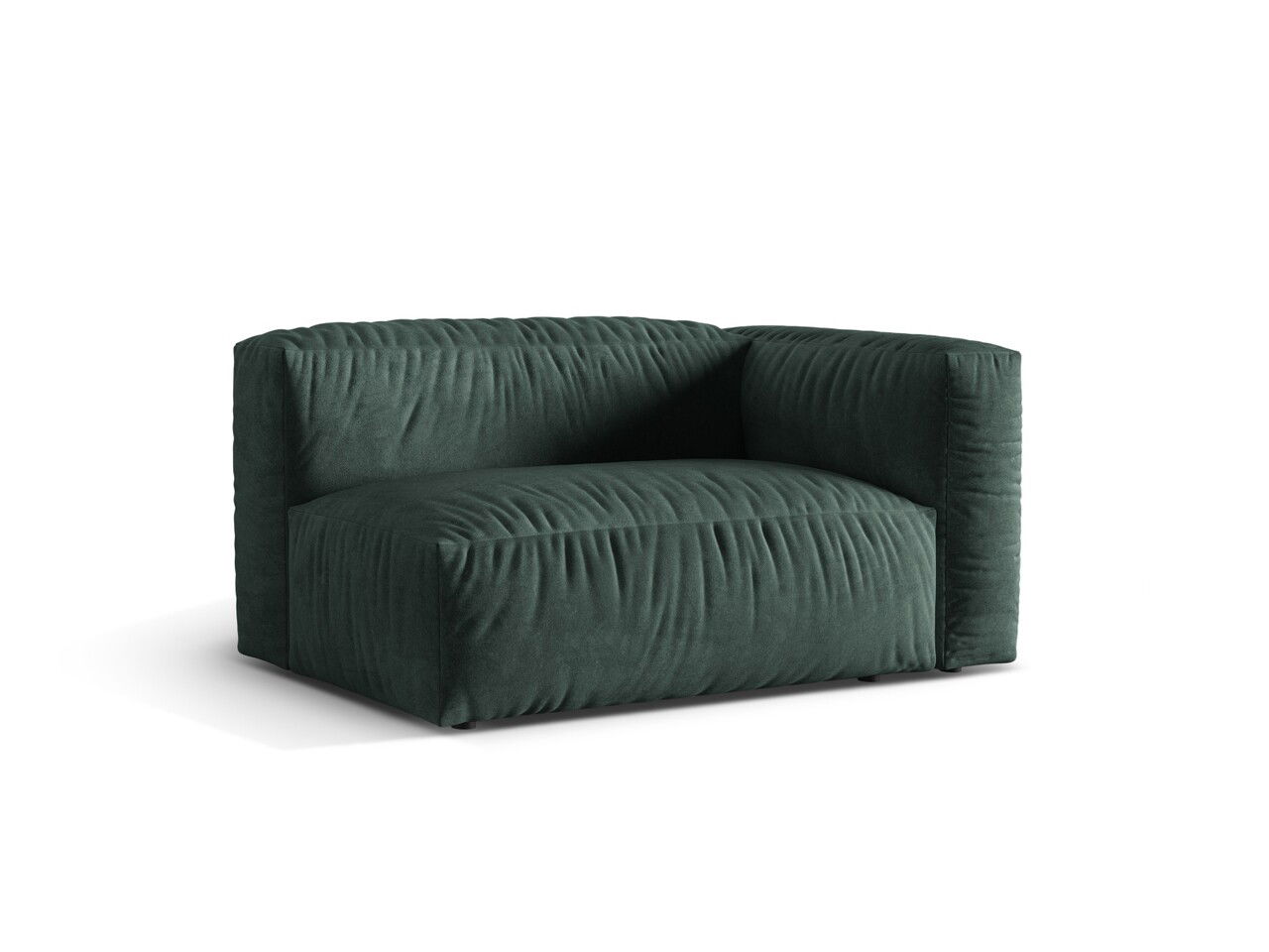 Modul dreapta pentru canapea, 1 loc, Martina-120, Micadoni Home, 160x106x75 cm, catifea, petrol