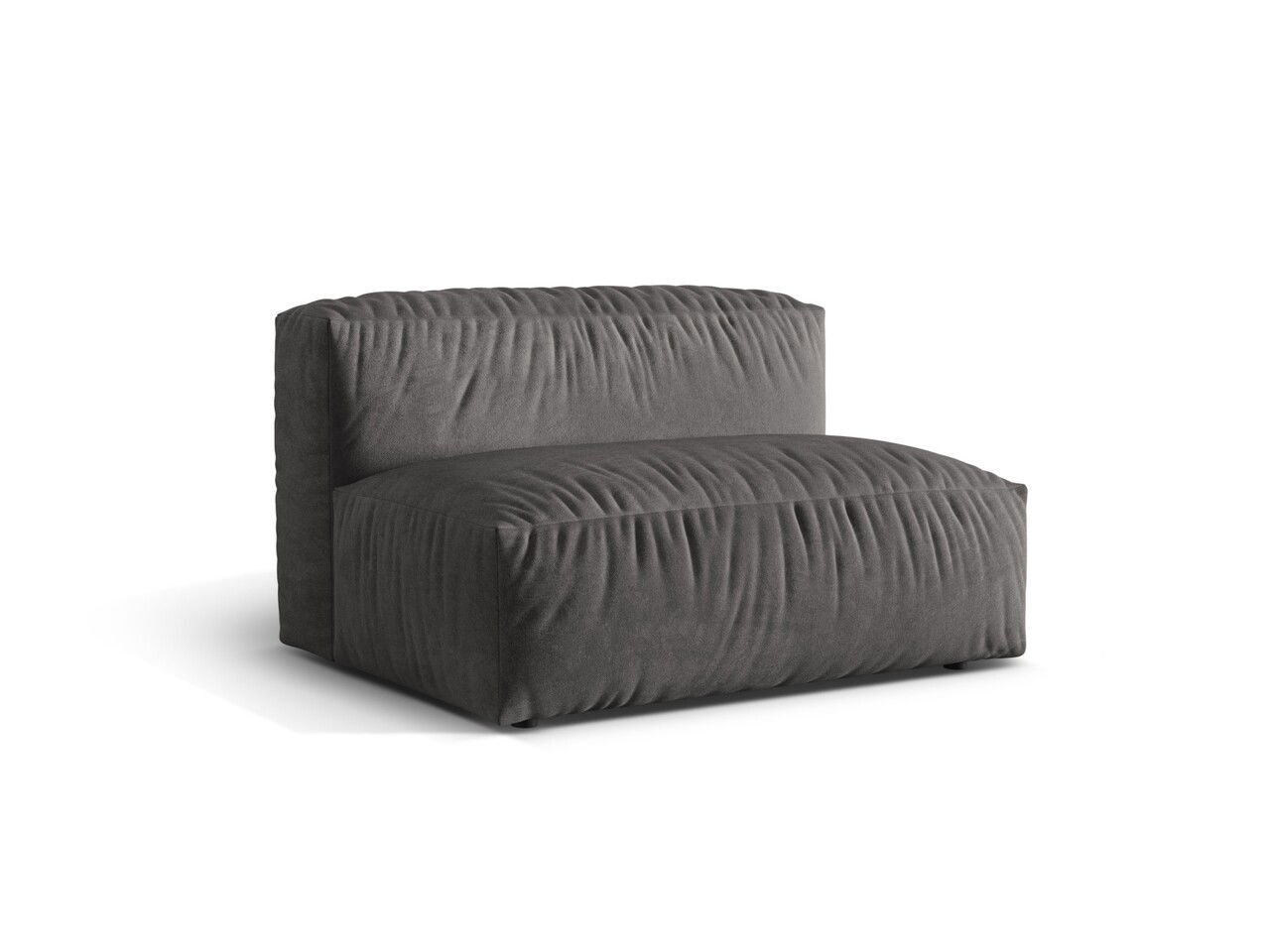Modul pentru canapea, 1 loc, Martina-120, Micadoni Home, 132x106x75 cm, catifea, gri