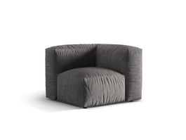 Modul pentru canapea, 1 loc, Martina-120, Micadoni Home, 100x100x75 cm, catifea, gri