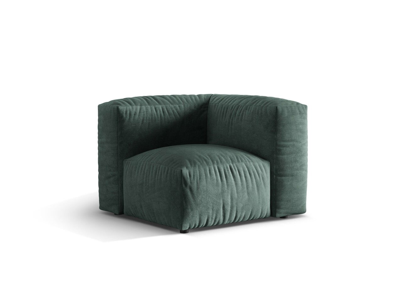 Modul pentru canapea, 1 loc, Martina-120, Micadoni Home, 100x100x75 cm, catifea, petrol
