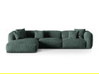 Coltar modular stanga 3 locuri, Martina-120, Micadoni Home, 332x176x75 cm, catifea, petrol