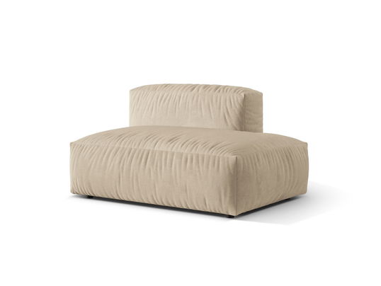 Modul dreapta pentru canapea, 2 locuri, Martina-120, Micadoni Home, 133x106x75 cm, catifea, bej deschis