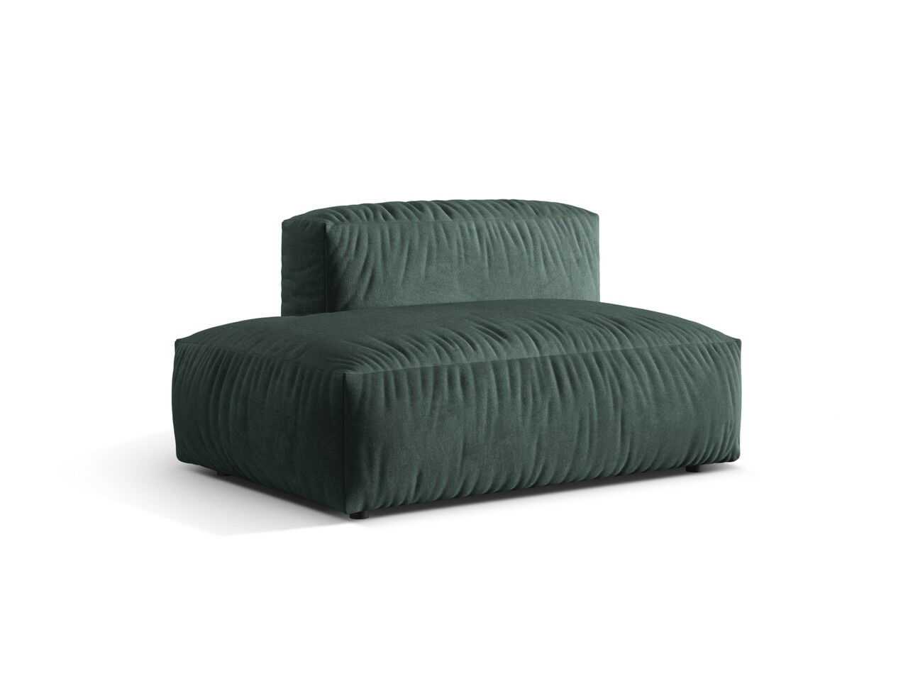 Modul stanga pentru canapea, 2 locuri, Martina-120, Micadoni Home, 133x106x75 cm, catifea, albastru petrol