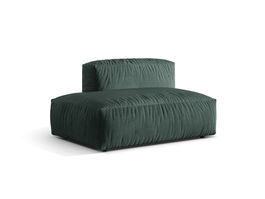 Modul stanga pentru canapea, 2 locuri, Martina-120, Micadoni Home, 133x106x75 cm, catifea, albastru petrol