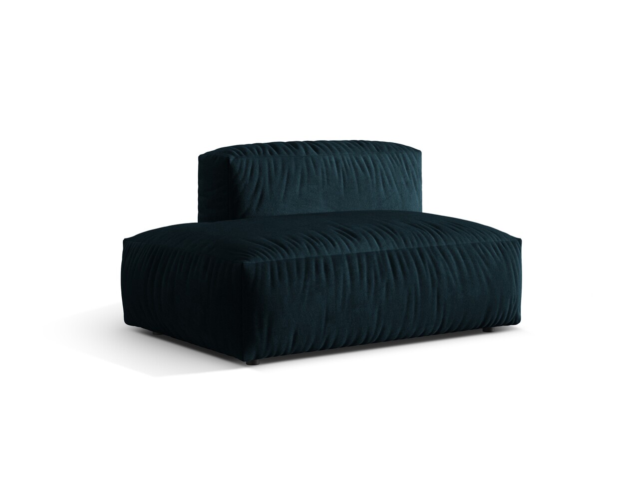 Modul stanga pentru canapea, 2 locuri, Martina-120, Micadoni Home, 133x106x75 cm, catifea, albastru petrol inchis