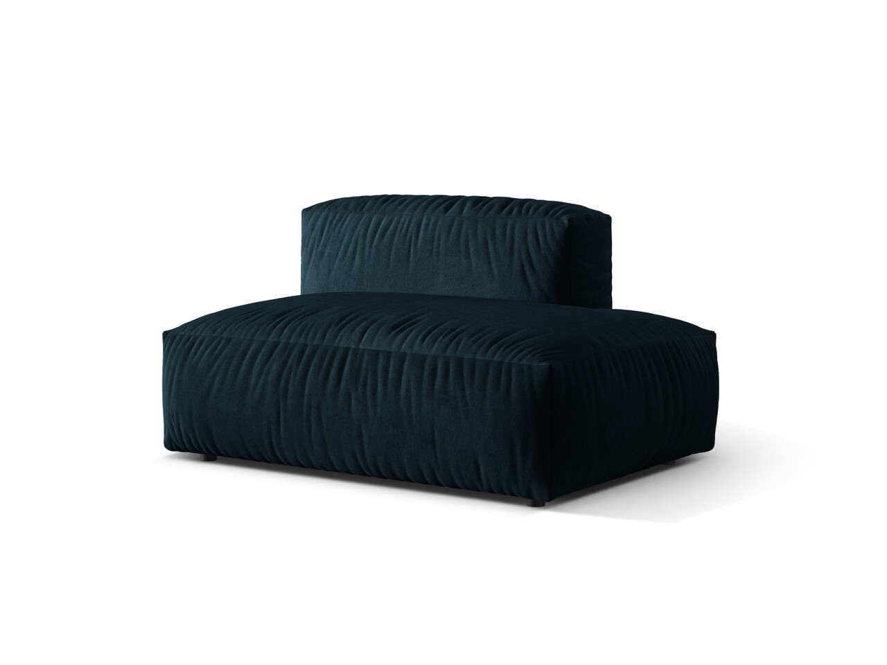 Modul dreapta pentru canapea, 2 locuri, Martina-120, Micadoni Home, 133x106x75 cm, catifea, albastru petrol inchis