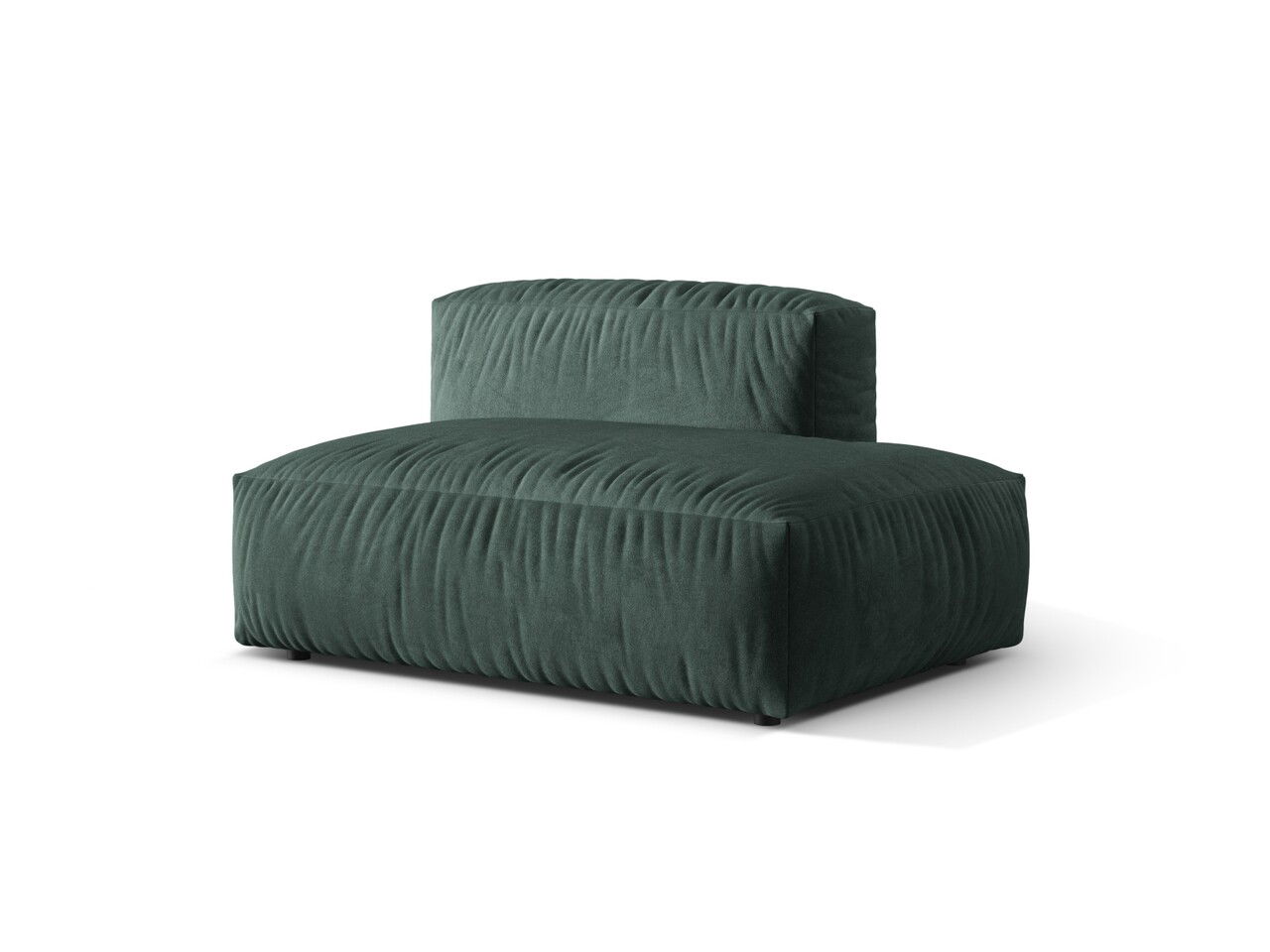 Modul dreapta pentru canapea, 2 locuri, Martina-120, Micadoni Home, 133x106x75 cm, catifea, albastru petrol