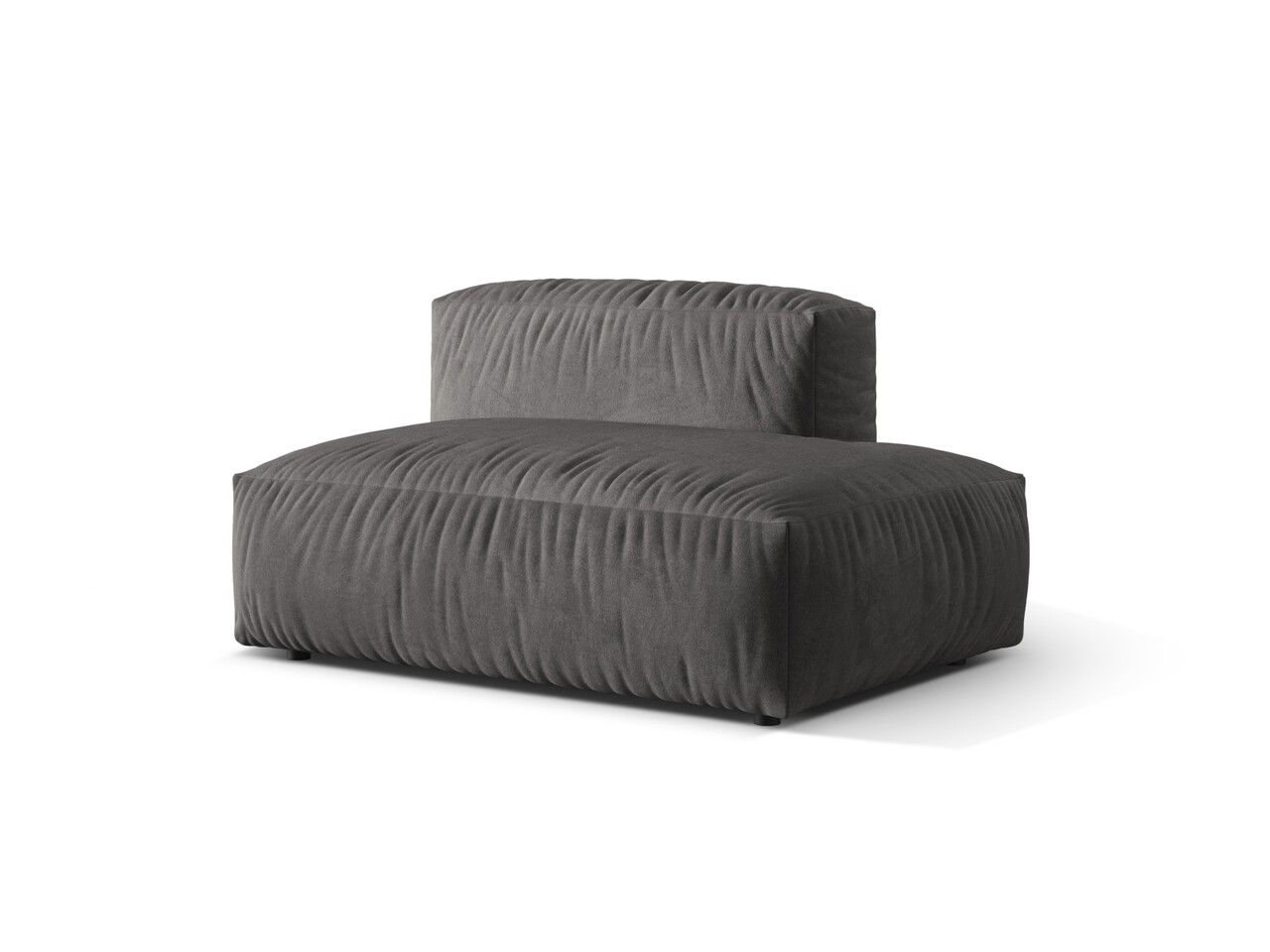 Modul dreapta pentru canapea, 2 locuri, Martina-120, Micadoni Home, 133x106x75 cm, catifea, gri