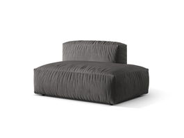 Modul dreapta pentru canapea, 2 locuri, Martina-120, Micadoni Home, 133x106x75 cm, catifea, gri