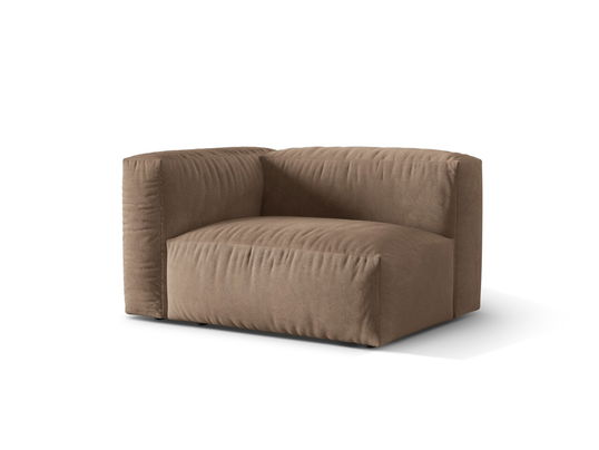 Modul stanga pentru canapea, 1 loc, Martina-120, Micadoni Home, 121x106x75 cm, catifea, bej inchis