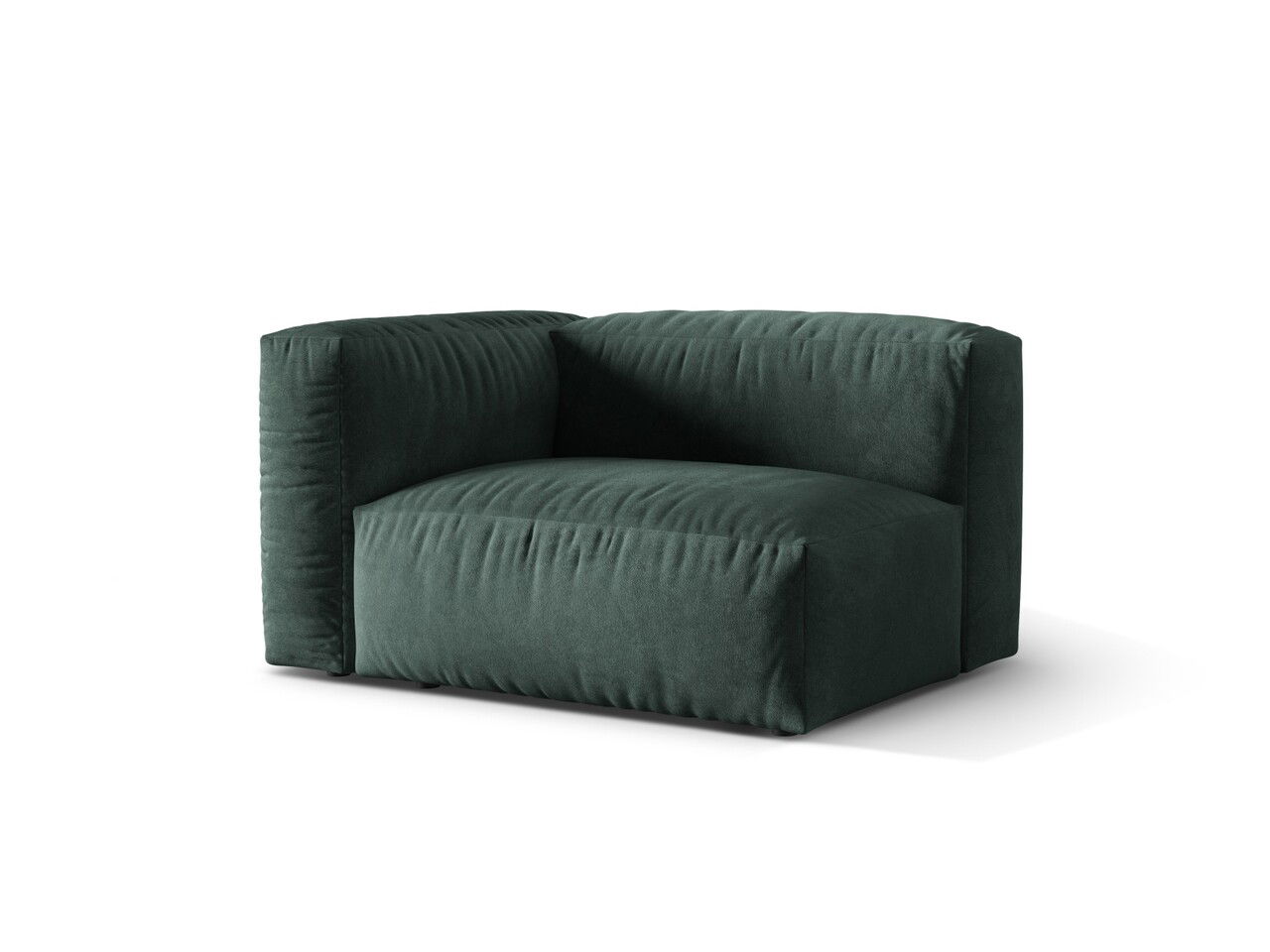 Modul stanga pentru canapea, 1 loc, Martina-120, Micadoni Home, 121x106x75 cm, catifea, petrol