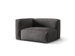 Modul stanga pentru canapea, 1 loc, Martina-120, Micadoni Home, 121x106x75 cm, catifea, gri